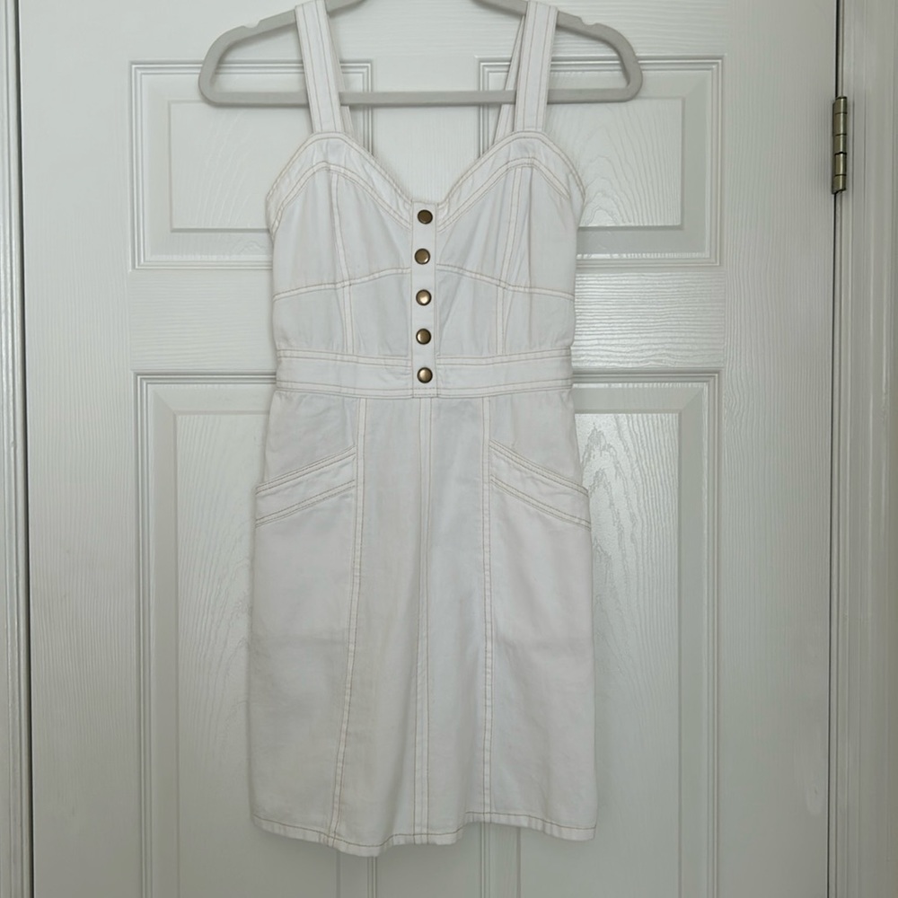 White denim mini dress
